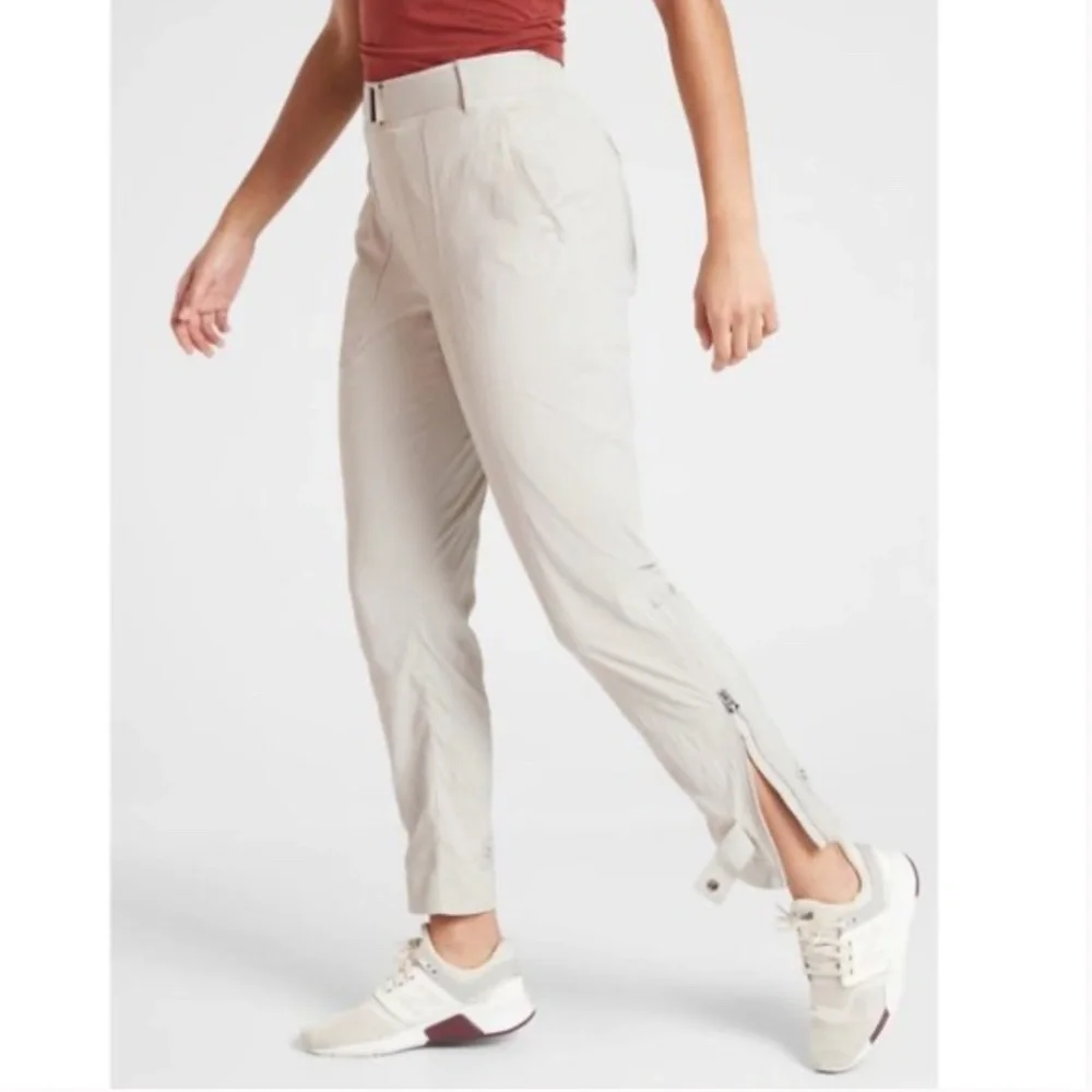 Athleta Trekkie Belted Pant in Birch Grey - Picture 1 of 11